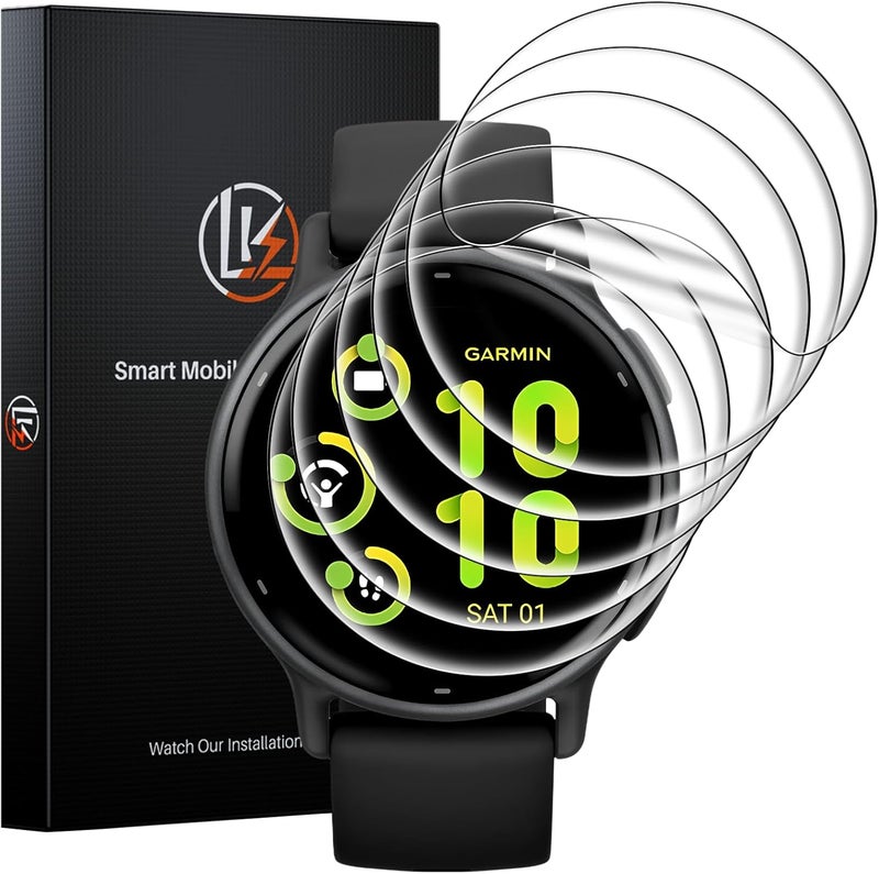 LK 6 Pack for Garmin Vivoactive 6 / Vivoactive 5 Screen Protector 42mm - Anti-Scratch, Self-Healing Soft TPU Screen Protector for Garmin Vivoactive 42mm, Bubble Free, HD Transparent, Touch Sensitive - Image 1